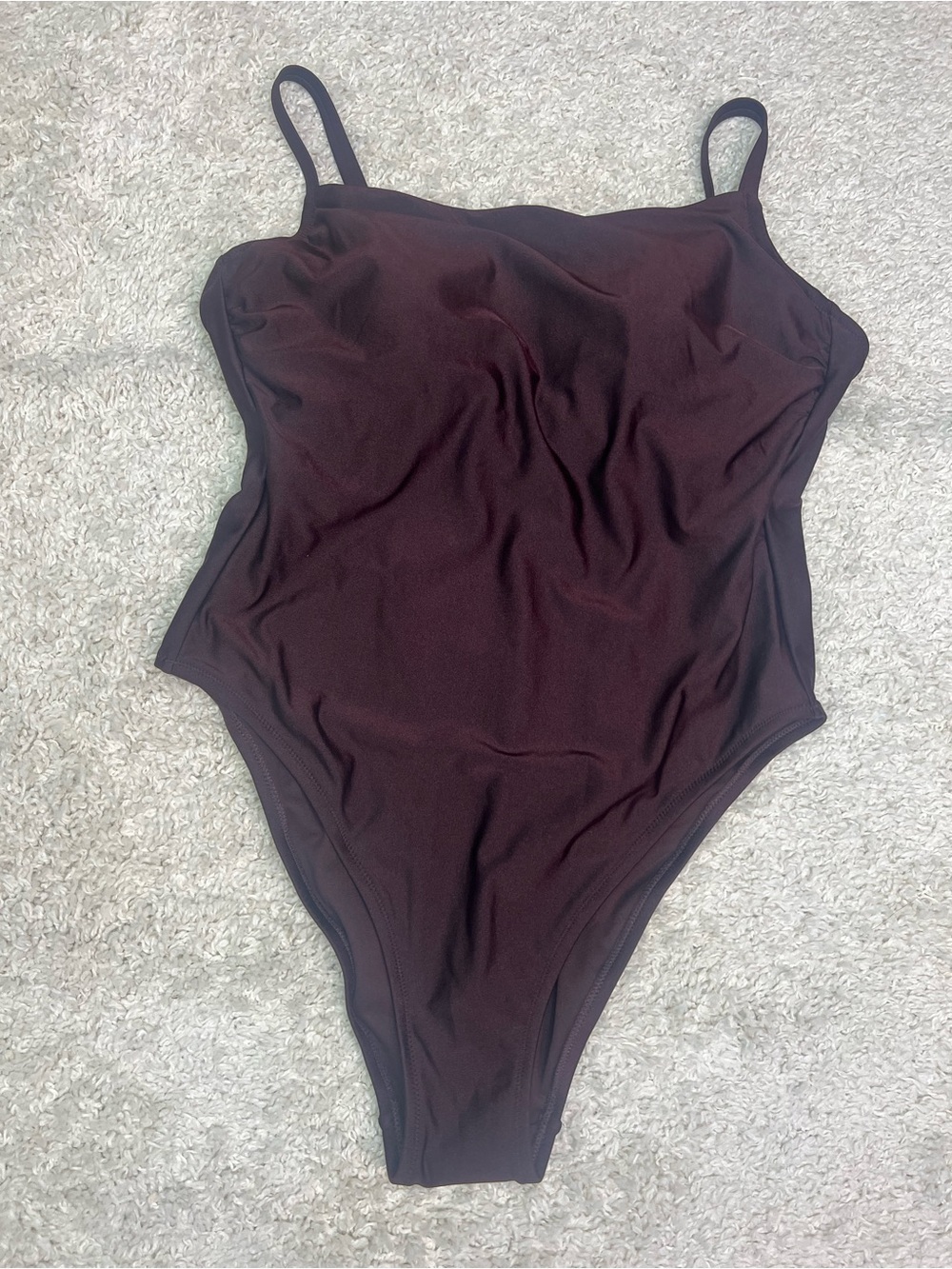 Shade & Shore Dark Burgundy One-Piece Bodysuit